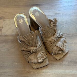 Jennifer Sumko x Antonio Melani Raffia Fringe Mules - size 7